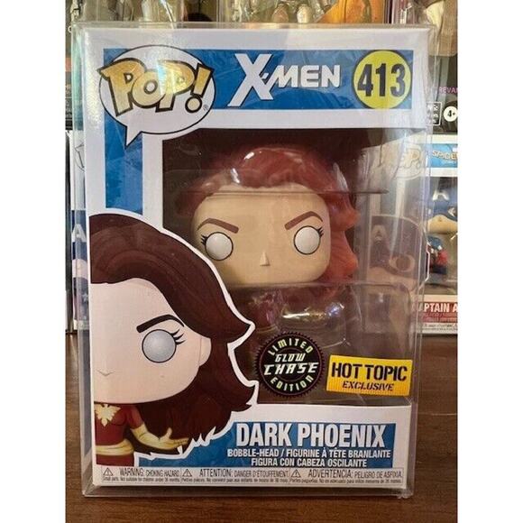 Funko POP! X-MEN Dark Phoenix Hot Topic Excl GITD Chase #413 In PROTECTOR - Picture 1 of 7